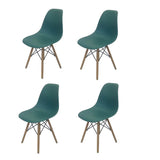 Set x 4 Sillas DKR Azul Petróleo 47x81cm Asiento Cuadrado con Espaldar - Sillas y Butacos | Bylmo