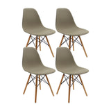 Set x 4 Sillas DKR Beige 47x81cm Asiento Cuadrado con Espaldar - Sillas y Butacos | Bylmo