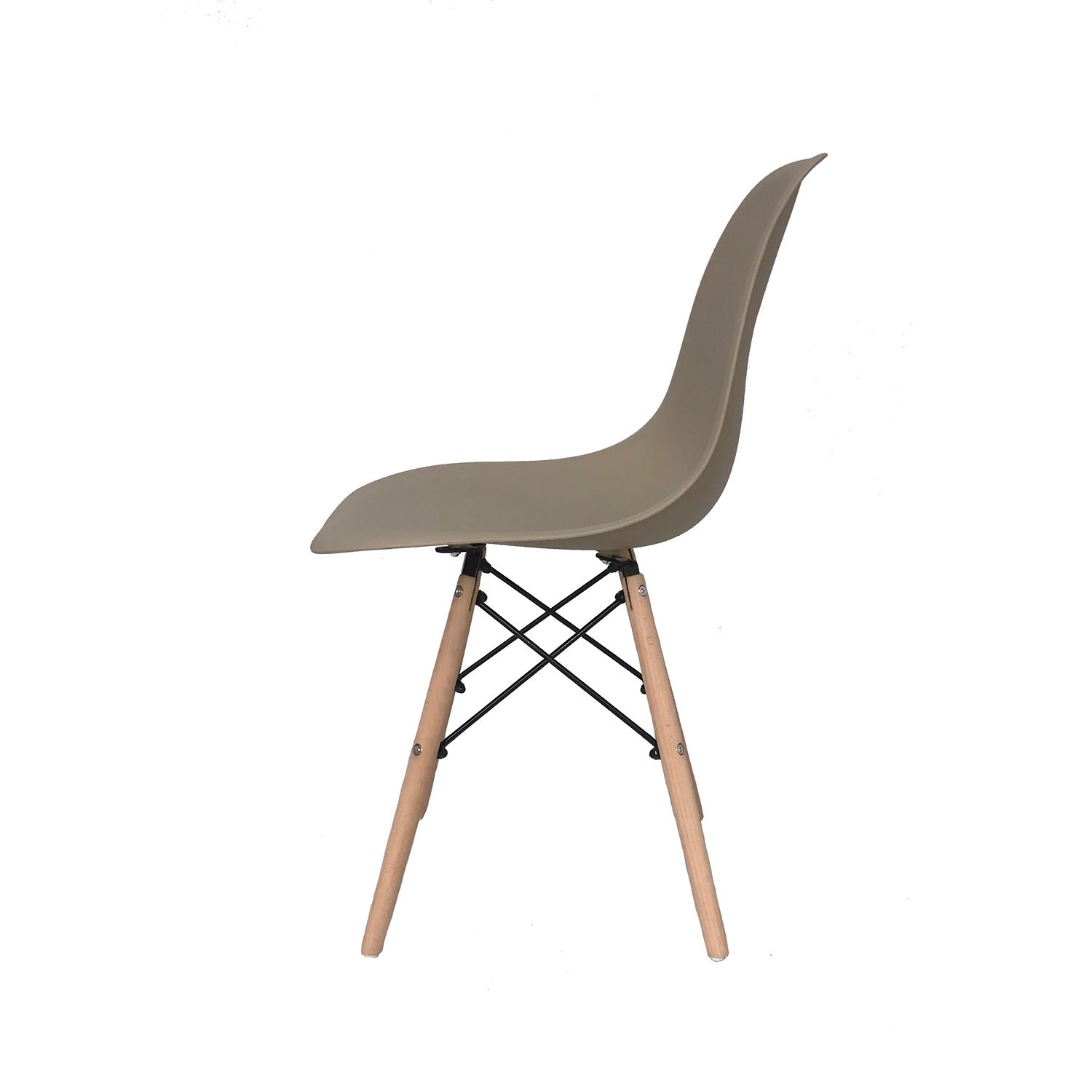 Set x 4 Sillas DKR Beige 47x81cm Asiento Cuadrado con Espaldar - Sillas y Butacos | Bylmo