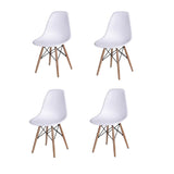 Set x 4 Sillas DKR Blanco 47x81cm Asiento Cuadrado con Espaldar - Sillas y Butacos | Bylmo