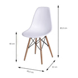 Set x 4 Sillas DKR Blanco 47x81cm Asiento Cuadrado con Espaldar - Sillas y Butacos | Bylmo