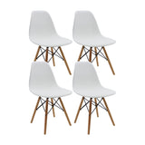 Set x 4 Sillas DKR Blanco 47x81cm Asiento Cuadrado con Espaldar - Sillas y Butacos | Bylmo