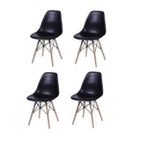 Set x 4 Sillas DKR Negro 47x81cm Asiento Cuadrado con Espaldar - Sillas y Butacos | Bylmo