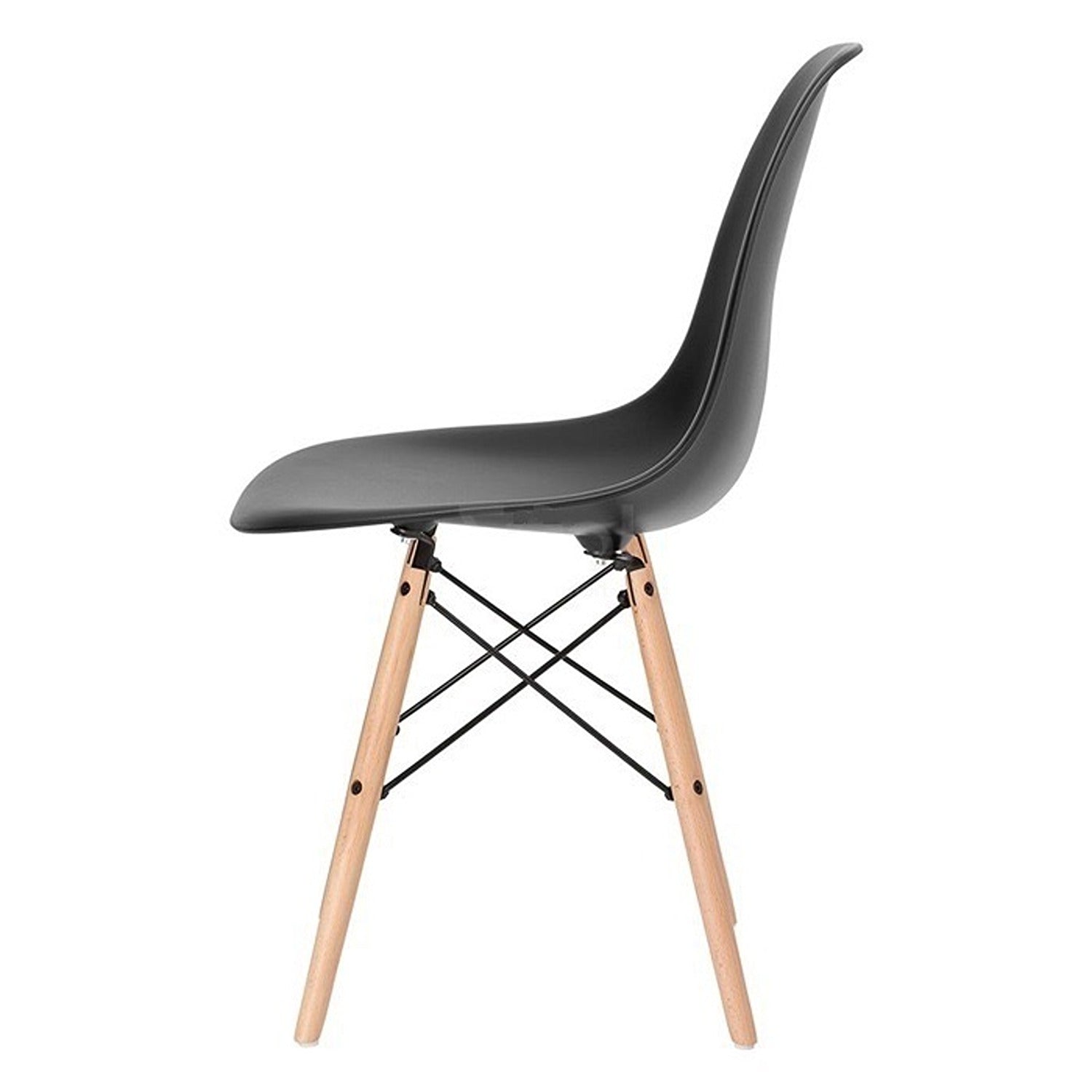 Set x 4 Sillas DKR Negro 47x81cm Asiento Cuadrado con Espaldar - Sillas y Butacos | Bylmo