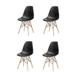 Set x 4 Sillas DKR Negro 47x81cm Asiento Cuadrado con Espaldar - Sillas y Butacos | Bylmo