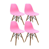 Set x 4 Sillas DKR Rosado 47x81cm Asiento Cuadrado con Espaldar - Sillas y Butacos | Bylmo