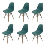 Set x 6 Sillas DKR Azul Petróleo 47x81cm Asiento Cuadrado con Espaldar - Sillas y Butacos | Bylmo