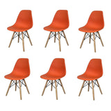 Set x 6 Sillas DKR Naranja 47x81cm Asiento Cuadrado con Espaldar - Sillas y Butacos | Bylmo