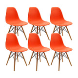 Set x 6 Sillas DKR Naranja 47x81cm Asiento Cuadrado con Espaldar - Sillas y Butacos | Bylmo