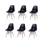 Set x 6 Sillas DKR Negro 47x81cm Asiento Cuadrado con Espaldar - Sillas y Butacos | Bylmo