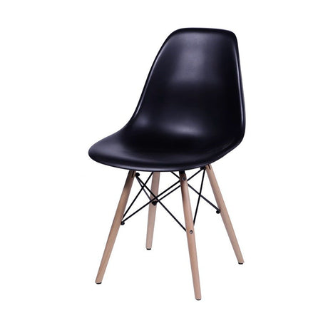Set x 6 Sillas DKR Negro 47x81cm Asiento Cuadrado con Espaldar - Sillas y Butacos | Bylmo