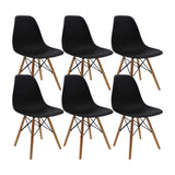 Set x 6 Sillas DKR Negro 47x81cm Asiento Cuadrado con Espaldar - Sillas y Butacos | Bylmo