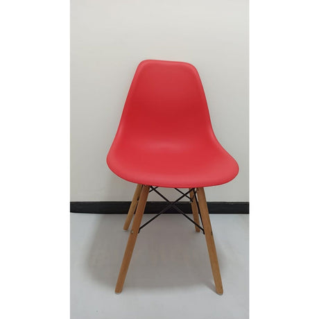Set x 6 Sillas DKR Rojo 47x81cm Asiento Cuadrado con Espaldar - Sillas y Butacos | Bylmo