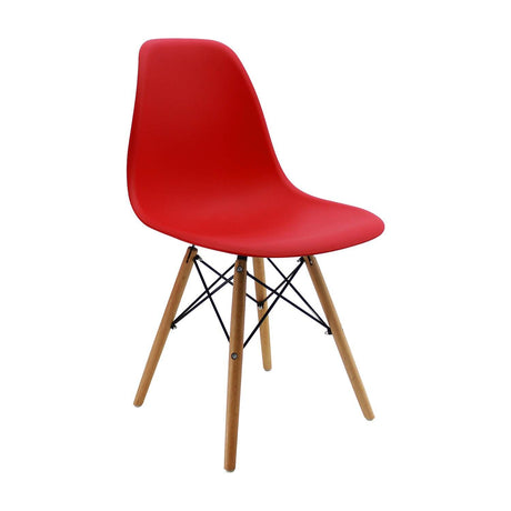 Set x 6 Sillas DKR Rojo 47x81cm Asiento Cuadrado con Espaldar - Sillas y Butacos | Bylmo