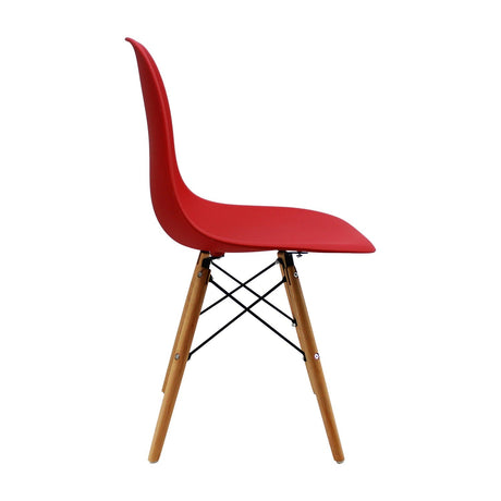 Set x 6 Sillas DKR Rojo 47x81cm Asiento Cuadrado con Espaldar - Sillas y Butacos | Bylmo