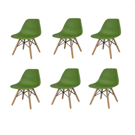 Set x 6 Sillas DKR Verde 47x81cm Asiento Cuadrado con Espaldar - Sillas y Butacos | Bylmo