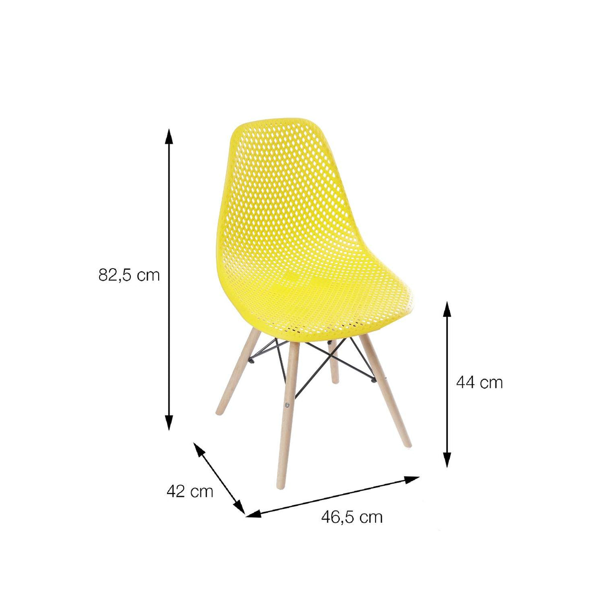 Silla 5 Cero Air Amarillo 42x82cm Asiento Cuadrado con Espaldar - Sillas y Butacos | Bylmo