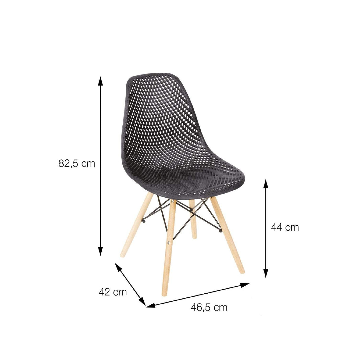 Silla 5 Cero Air Negro 42x82cm Asiento Cuadrado con Espaldar - Sillas y Butacos | Bylmo