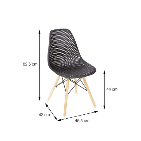 Silla 5 Cero Air Negro 42x82cm Asiento Cuadrado con Espaldar - Sillas y Butacos | Bylmo