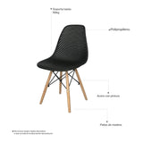 Silla 5 Cero Air Negro 42x82cm Asiento Cuadrado con Espaldar - Sillas y Butacos | Bylmo
