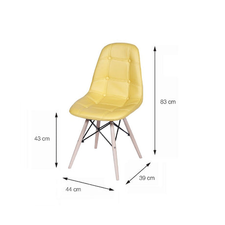 Silla 5 Cero Amarillo 39x83cm Asiento Cuadrado con Espaldar - Sillas y Butacos | Bylmo