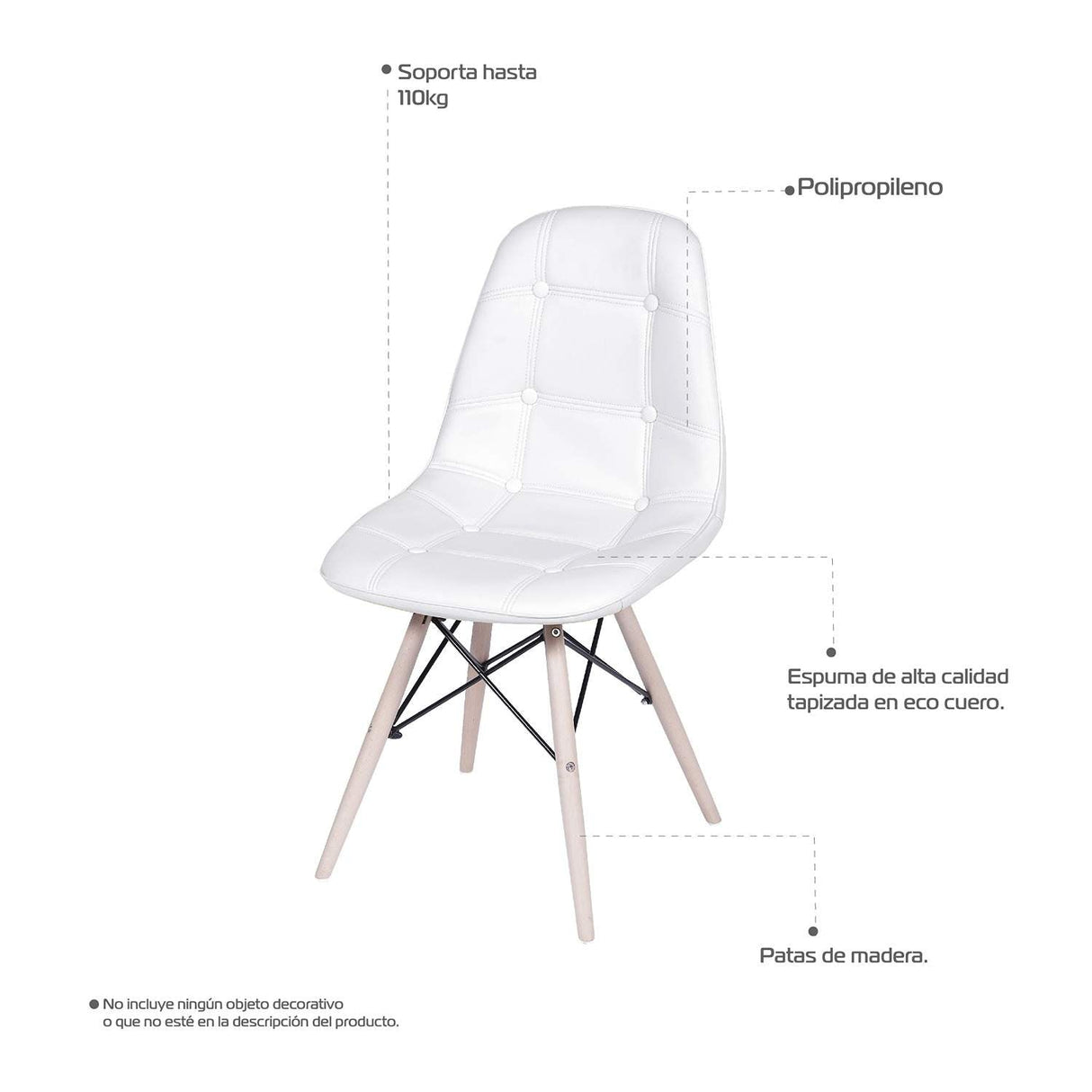 Silla 5 Cero Blanco 39x83cm Asiento Cuadrado con Espaldar - Sillas y Butacos | Bylmo