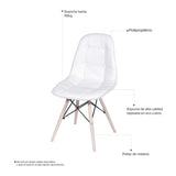 Silla 5 Cero Blanco 39x83cm Asiento Cuadrado con Espaldar - Sillas y Butacos | Bylmo