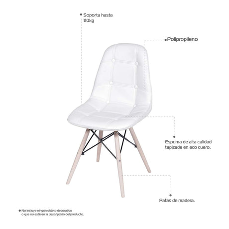 Silla 5 Cero Blanco 39x83cm Asiento Cuadrado con Espaldar - Sillas y Butacos | Bylmo