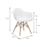 Silla 5 Cero Blanco 44x82cm Asiento Cuadrado con Espaldary con Apoya Brazos - Sillas y Butacos | Bylmo