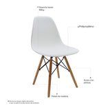 Silla 5 Cero Blanco 42x81cm Asiento Cuadrado con Espaldar - Sillas y Butacos | Bylmo