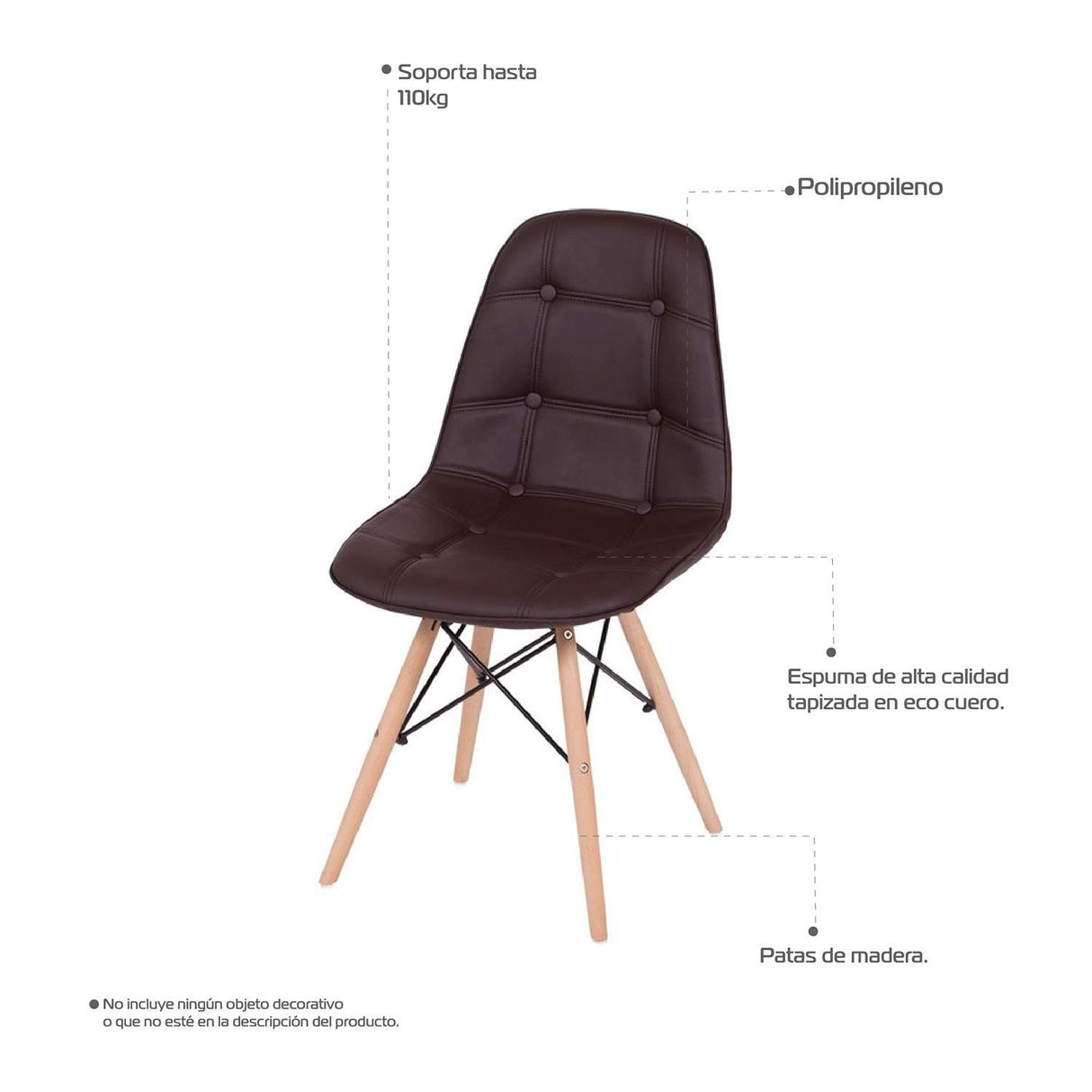Silla 5 Cero Cafe 39x83cm Asiento Cuadrado con Espaldar - Sillas y Butacos | Bylmo
