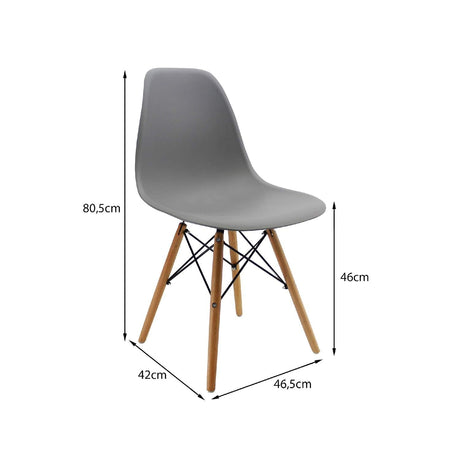 Silla 5 Cero Gris 42x81cm Asiento Cuadrado con Espaldar - Sillas y Butacos | Bylmo