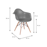 Silla 5 Cero Gris 44x82cm Asiento Cuadrado con Espaldary con Apoya Brazos - Sillas y Butacos | Bylmo