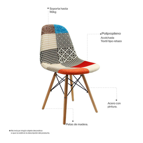 Silla 5 Cero Multicolor 44x80cm Asiento Cuadrado con Espaldar - Sillas y Butacos | Bylmo