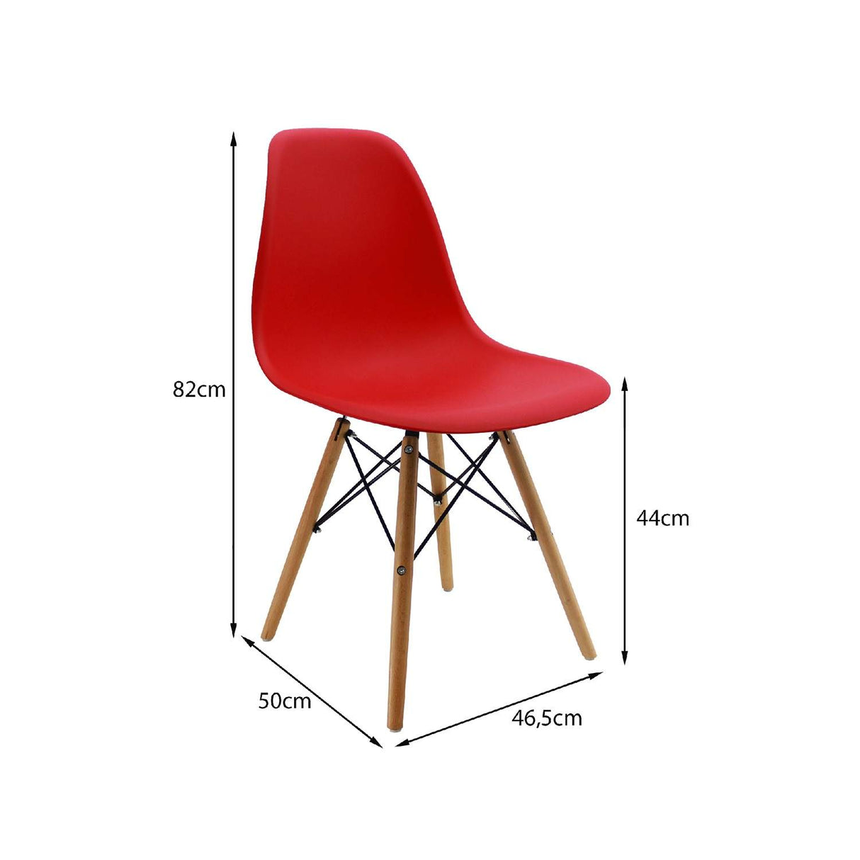 Silla 5 Cero Rojo 42x81cm Asiento Cuadrado con Espaldar - Sillas y Butacos | Bylmo