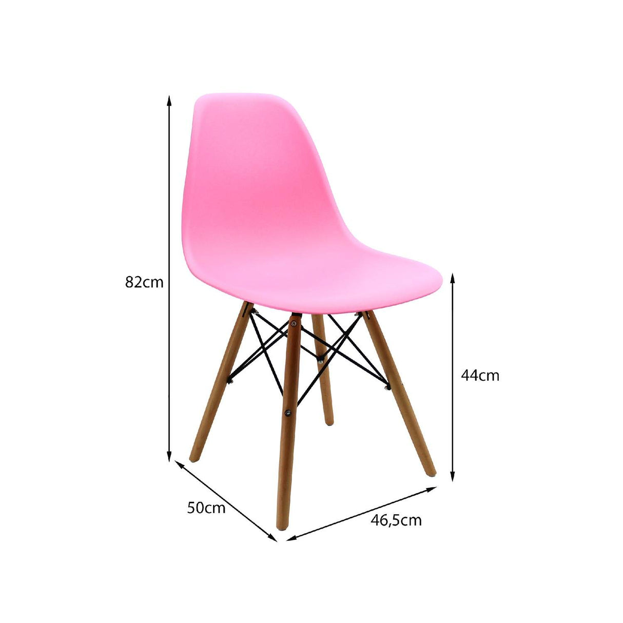 Silla 5 Cero Rosada 42x81cm Asiento Cuadrado con Espaldar - Sillas y Butacos | Bylmo