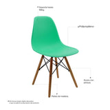 Silla 5 Cero Verde Menta 42x81cm Asiento Cuadrado con Espaldar - Sillas y Butacos | Bylmo