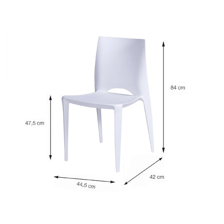 Silla 5 Cuatro Blanco 42x84cm Asiento Cuadrado con Espaldar - Sillas y Butacos | Bylmo
