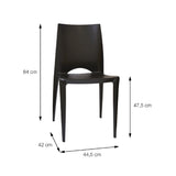 Silla 5 Cuatro Negro 42x84cm Asiento Cuadrado con Espaldar - Sillas y Butacos | Bylmo