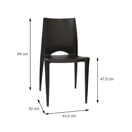 Silla 5 Cuatro Negro 42x84cm Asiento Cuadrado con Espaldar - Sillas y Butacos | Bylmo