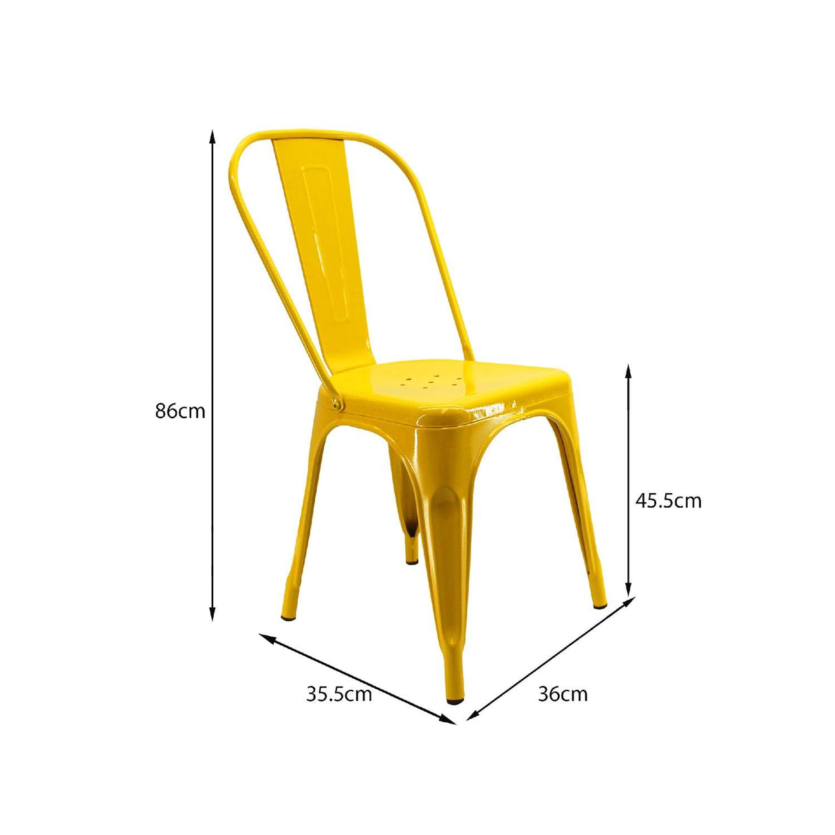 Silla 5 Nueve Amarillo 36x86cm Asiento Cuadrado con Espaldar - Sillas y Butacos | Bylmo