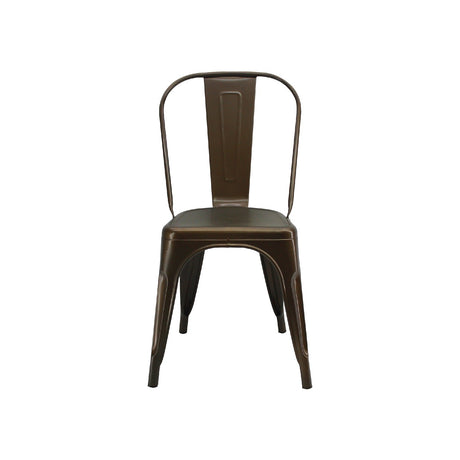 Silla 5 Nueve Bronce 36x86cm Asiento Cuadrado con Espaldar - Sillas y Butacos | Bylmo