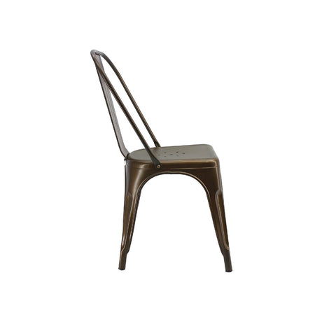 Silla 5 Nueve Bronce 36x86cm Asiento Cuadrado con Espaldar - Sillas y Butacos | Bylmo