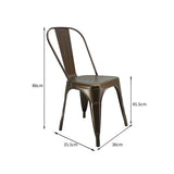 Silla 5 Nueve Bronce 36x86cm Asiento Cuadrado con Espaldar - Sillas y Butacos | Bylmo