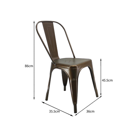 Silla 5 Nueve Bronce 36x86cm Asiento Cuadrado con Espaldar - Sillas y Butacos | Bylmo
