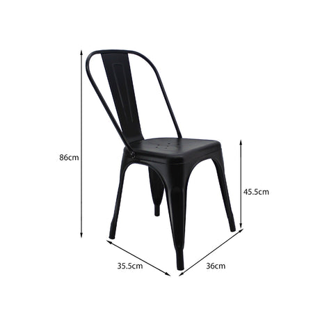 Silla 5 Nueve Negro 36x86cm Asiento Cuadrado con Espaldar - Sillas y Butacos | Bylmo