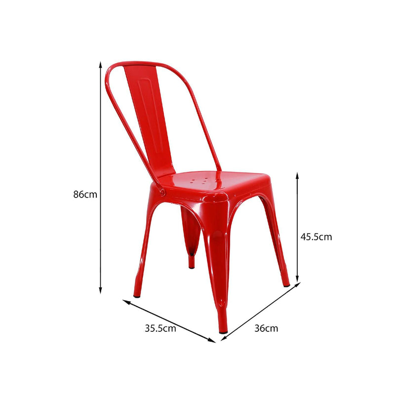 Silla 5Nueve Rojo 36 cm sin Brazos