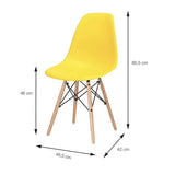 Silla DKR Amarillo 47x81cm Asiento Cuadrado con Espaldar - Sillas y Butacos | Bylmo