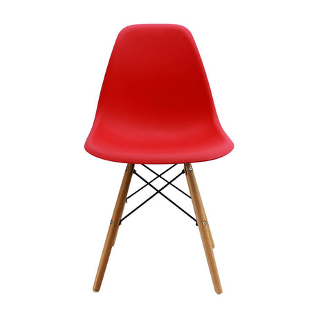 Silla DKR Rojo 47x81cm Asiento Cuadrado con Espaldar - Sillas y Butacos | Bylmo