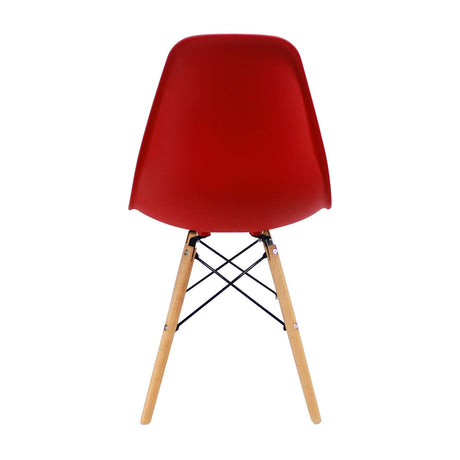 Silla DKR Rojo 47x81cm Asiento Cuadrado con Espaldar - Sillas y Butacos | Bylmo